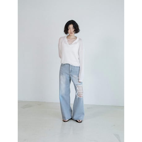 《予約販売》skipper sheer knit tops/2colors_nt2621