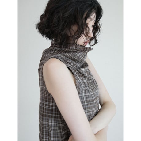 《予約販売》sheer check sleeveless/2colors_nb0400