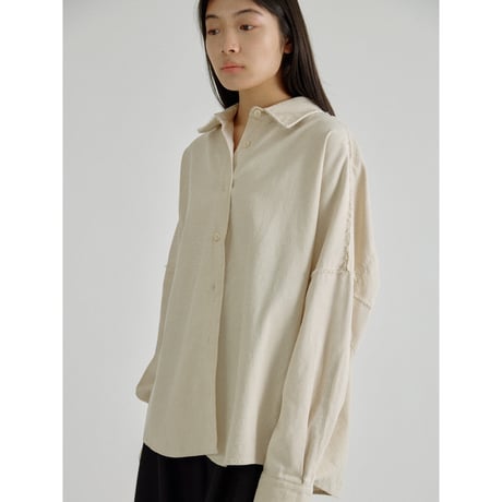 【 RESTOCK 】 - AUTHENTIC series - vintage like over washed shirt/écru_an0044