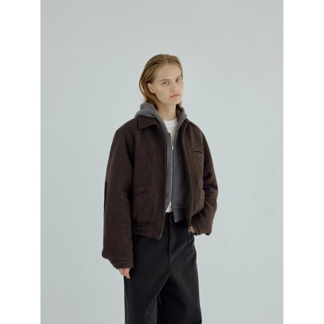 【11月16日以降順次発送商品】- AUTHENTIC series - quilting liner patch wool jacket/brown_an0067