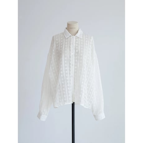《予約販売》pattern sheer shirt/2colors_nb0402