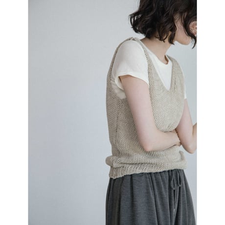 《予約販売》thick linen knit vest/2colorss_nt2659