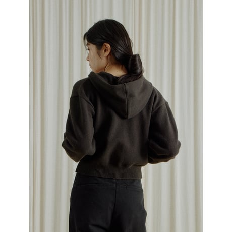 【NOKCHA original】wool blend zipup hoodie/deep brown,charcoal_nt2666