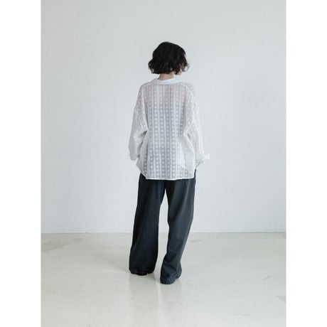 《予約販売》pattern sheer shirt/2colors_nb0402
