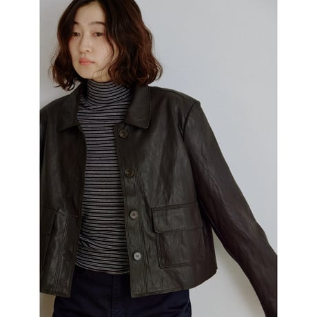 《予約販売》leather like minimal jacket/2colors_no0544