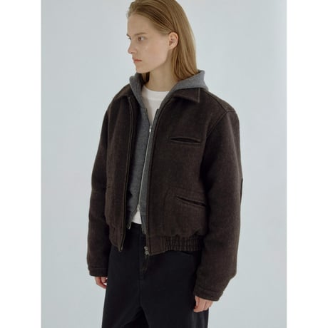 【11月16日以降順次発送商品】- AUTHENTIC series - quilting liner patch wool jacket/brown_an0067