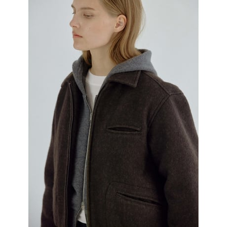 【11月16日以降順次発送商品】- AUTHENTIC series - quilting liner patch wool jacket/brown_an0067