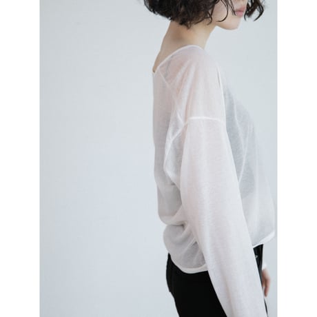 《予約販売》u neck sheer tops/3colors_nt2622