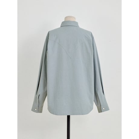 - AUTHENTIC series - western pick stitch shirt/sax blue_an0060