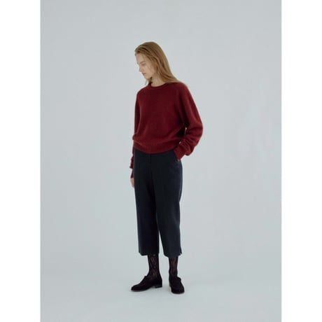 - AUTHENTIC series - cashmere raccoon rich knit pullover/deep red_an0065