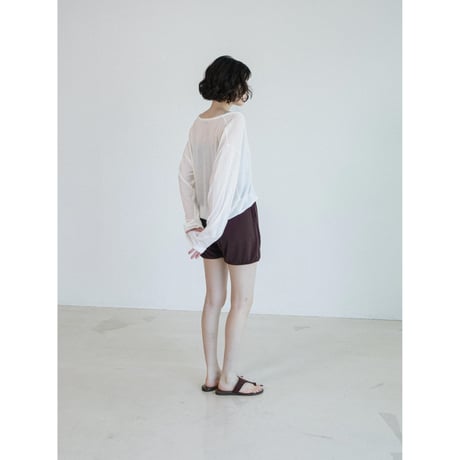 《予約販売》button accent sheer knit tops/2colors_nt2620
