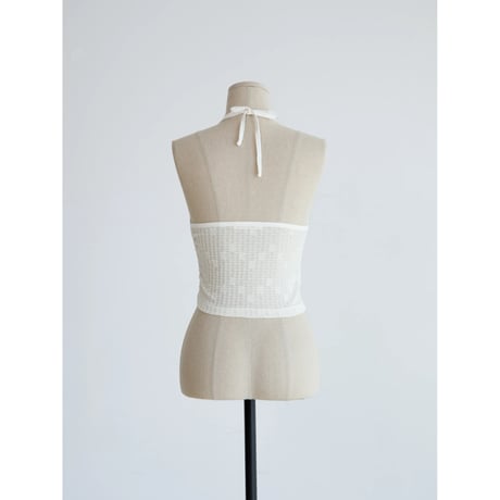 《予約販売》jacquard sheer halter neck tops/2colors_nt2632