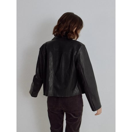 《予約販売》leather like minimal jacket/2colors_no0544