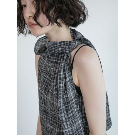 《予約販売》sheer check sleeveless/2colors_nb0400