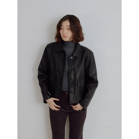 《予約販売》leather like minimal jacket/2colors_no0544