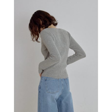 《予約販売》décolleté knit tops/2colors_nt2708