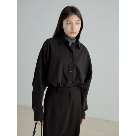- AUTHENTIC series - vintage like over washed shirt/black_an0062