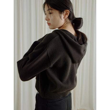 【NOKCHA original】wool blend zipup hoodie/deep brown,charcoal_nt2666