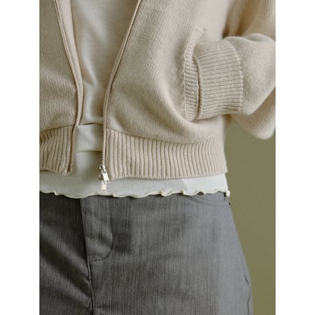 【NOKCHA original】wool blend zipup hoodie/ivory,gray_nt2666