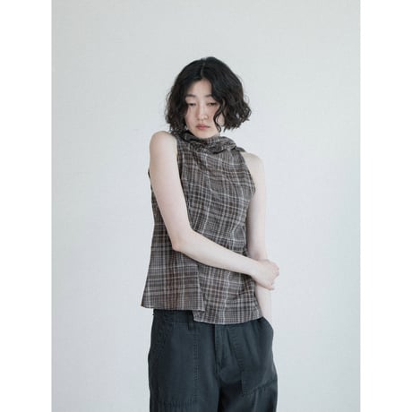 《予約販売》sheer check sleeveless/2colors_nb0400