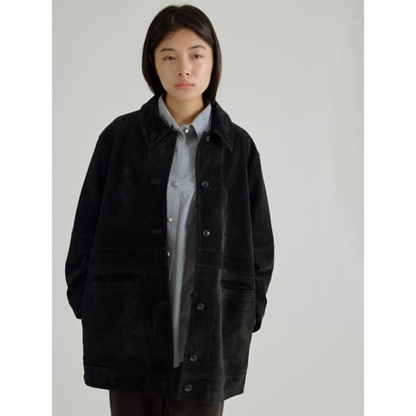 - AUTHENTIC series - real suède rich jacket/black_an0015