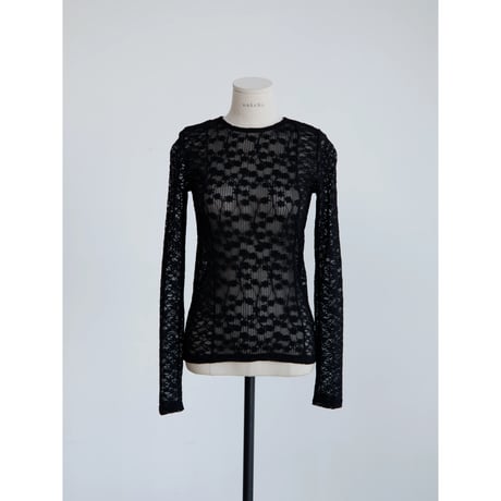 《予約販売》lacy accent sheer tops/2colors_nt2662