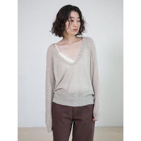 《予約販売》deep v neck wool knit/2colors_nt2693