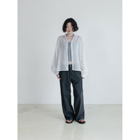 《予約販売》pattern sheer shirt/2colors_nb0402