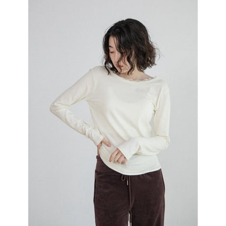 《予約販売》back accent docking lady tops/2colors_nt2691