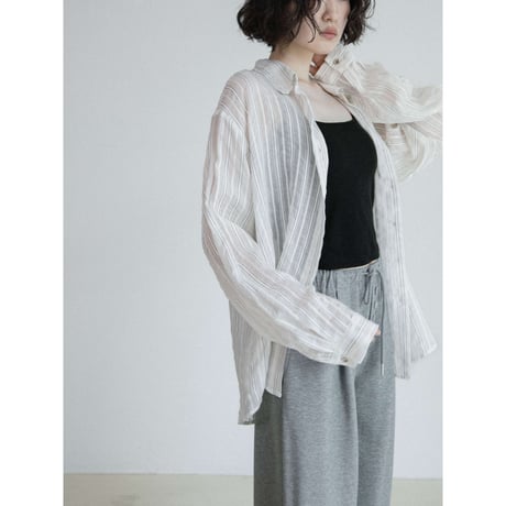 《予約販売》handsome stripe sheer shirt_nb0403