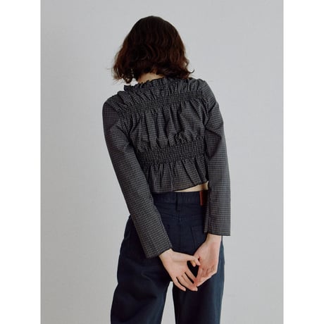 《予約販売》check gather blouse_nb0437