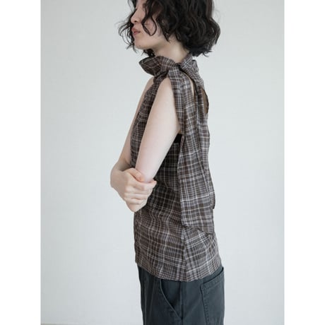 《予約販売》sheer check sleeveless/2colors_nb0400