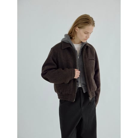 【11月16日以降順次発送商品】- AUTHENTIC series - quilting liner patch wool jacket/brown_an0067