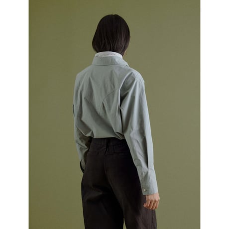 - AUTHENTIC series - western pick stitch shirt/sax blue_an0060