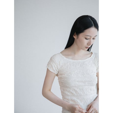 《予約販売》jacquard accent stretch tops/2colors_nt2649