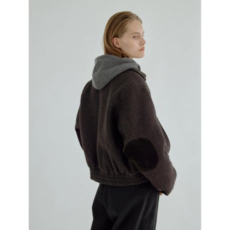 【11月16日以降順次発送商品】- AUTHENTIC series - quilting liner patch wool jacket/brown_an0067