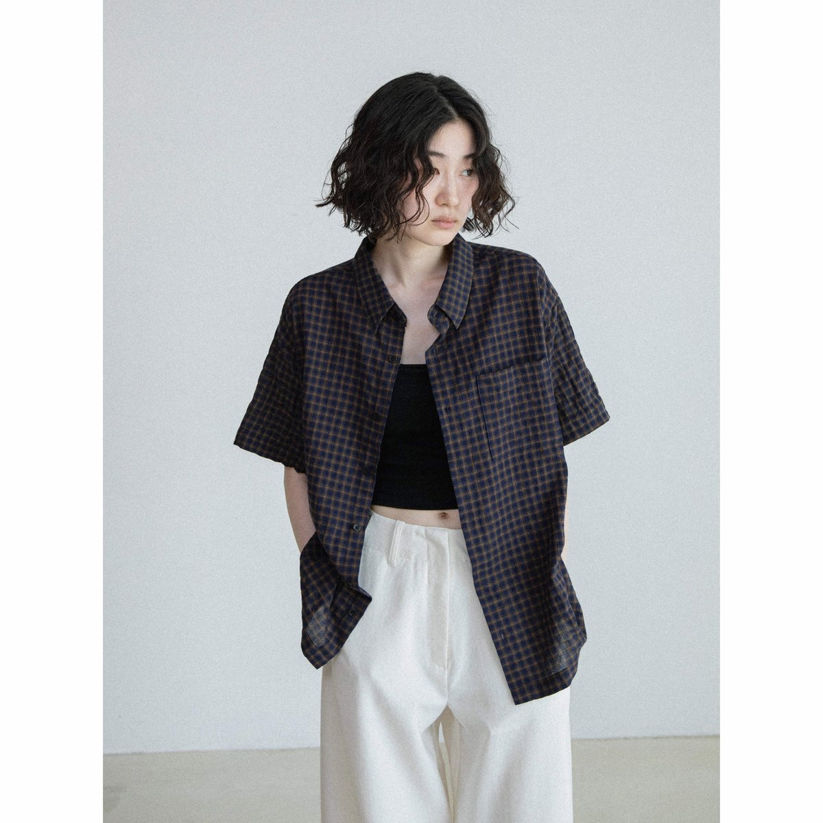予約販売》check half shirt_nb0410 | NOKCHA