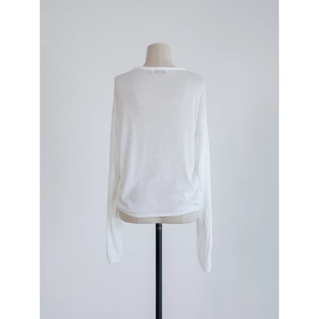 《予約販売》button accent sheer knit tops/2colors_nt2620