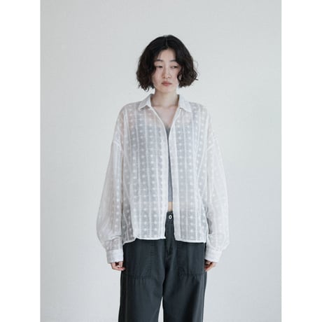 《予約販売》pattern sheer shirt/2colors_nb0402