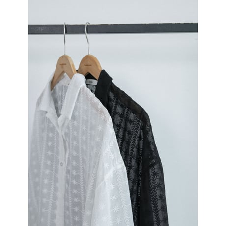 《予約販売》pattern sheer shirt/2colors_nb0402