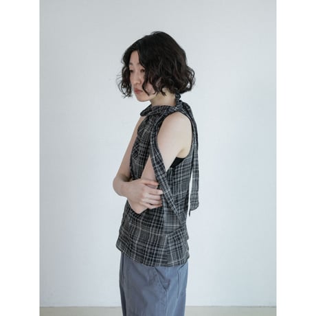《予約販売》sheer check sleeveless/2colors_nb0400