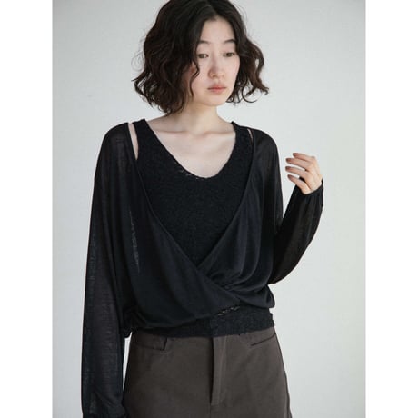 《予約販売》sheer wrap cardigan/2colors_nt2676