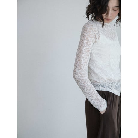 《予約販売》lacy accent sheer tops/2colors_nt2662