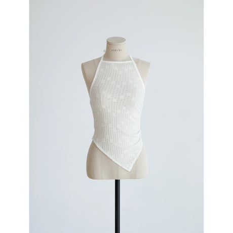 《予約販売》jacquard sheer halter neck tops/2colors_nt2632
