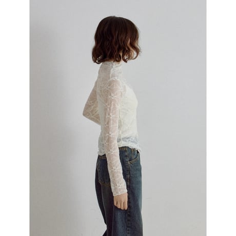 《予約販売》jacquard lacy sheer tops/3colors_nt2700