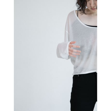 《予約販売》u neck sheer tops/3colors_nt2622
