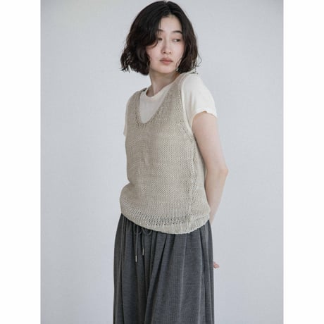 《予約販売》thick linen knit vest/2colorss_nt2659