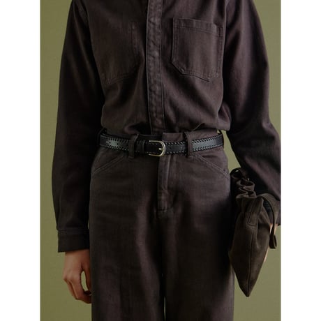 【11月30日以降順次発送商品】- AUTHENTIC series - real leather mesh belt/2colors_an0071