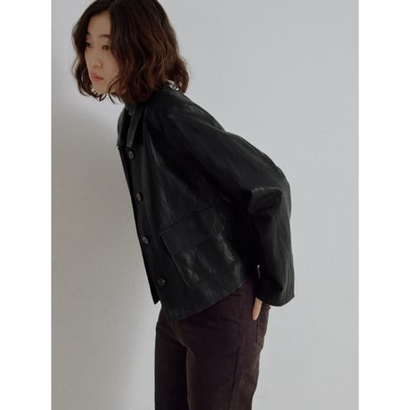 《予約販売》leather like minimal jacket/2colors_no0544