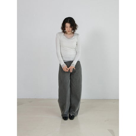 《予約販売》light gray oval jeans_nj0203
